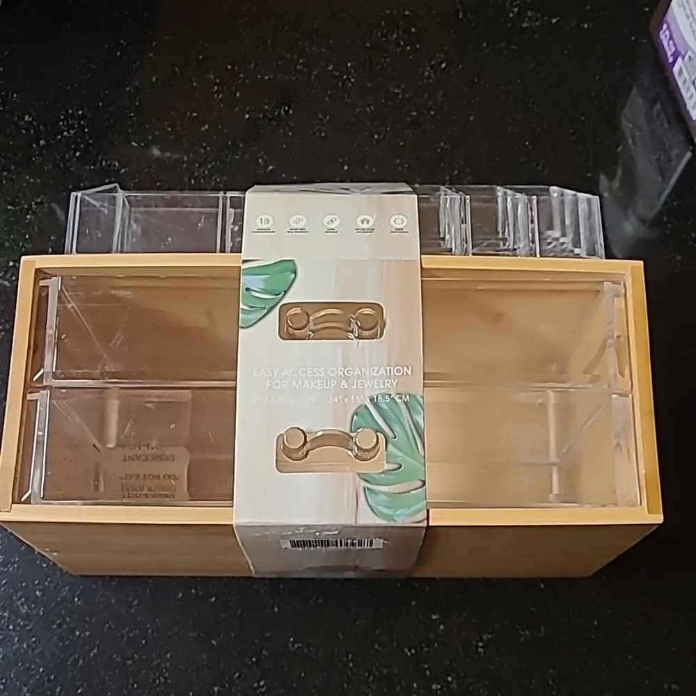 Bamboo & Acrylic Cosmetic Organizer